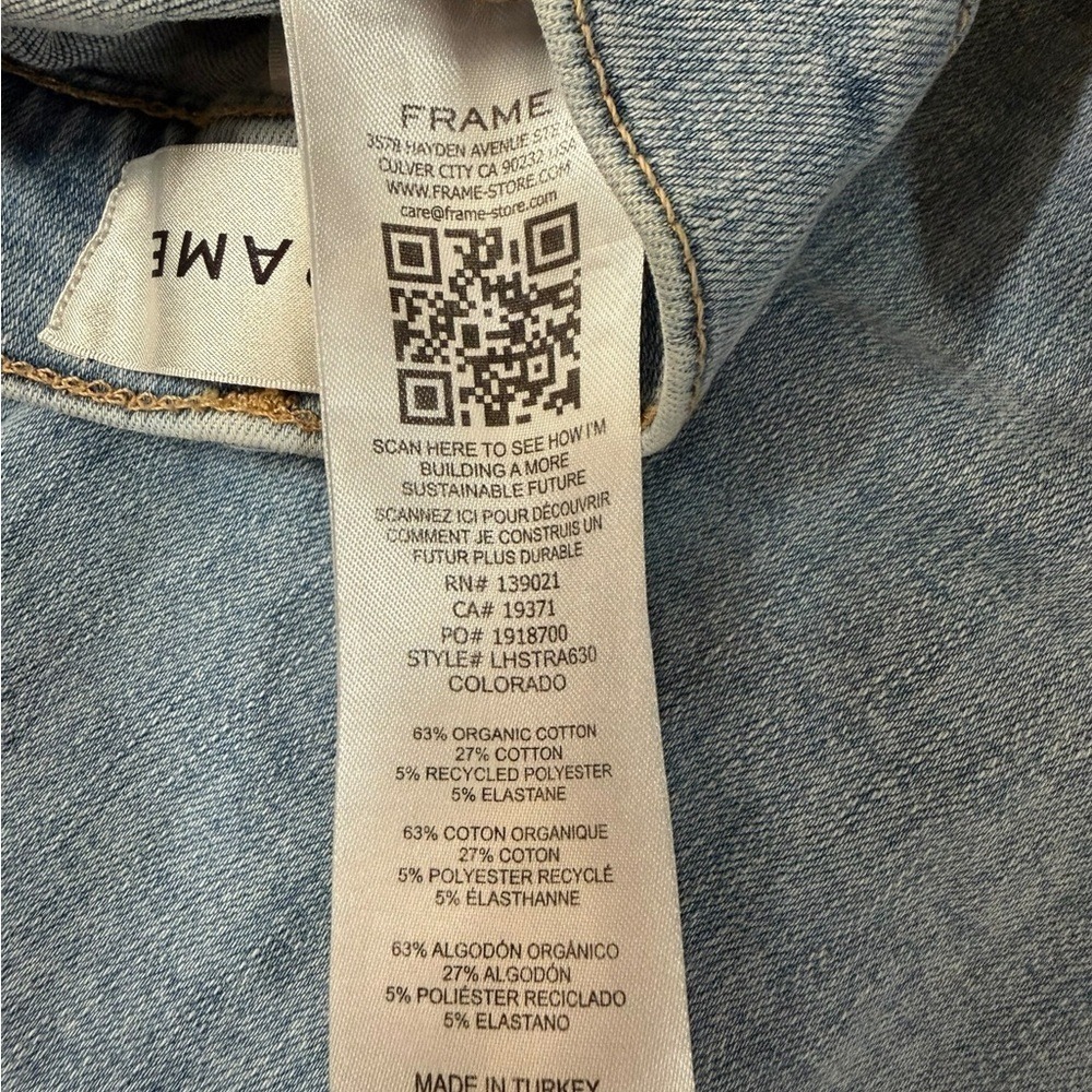 FRAME Le High Straight Jeans | Colorado Light Wash | Size 26 | Raw Hem - Picture 10 of 13